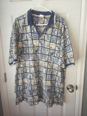 Vintage Disney Golf Polo Short Sleeves Collared 1/4 Button Up With Tigger SZXL